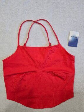 NWT Abound Red Corset Crop Top Size M